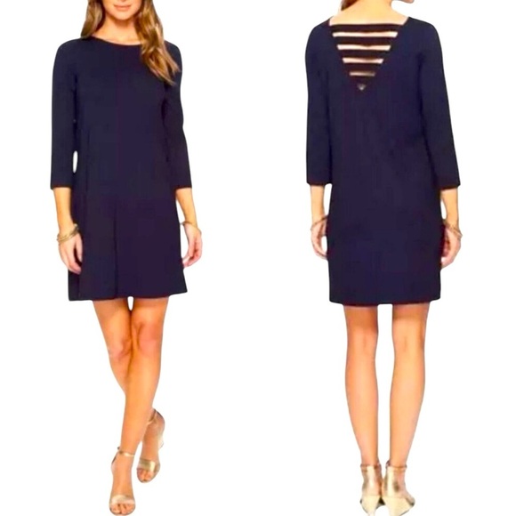 Lilly Pulitzer Dresses & Skirts - Women’s Lily Pulitzer Navy Blue Ophelia Ladder Back Dress Size XL Swing Flowy